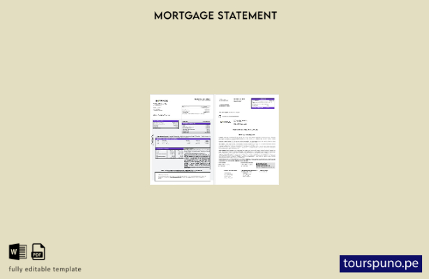 listo para imprimir el extracto de hipoteca del banco USA Etrade en formato Word
